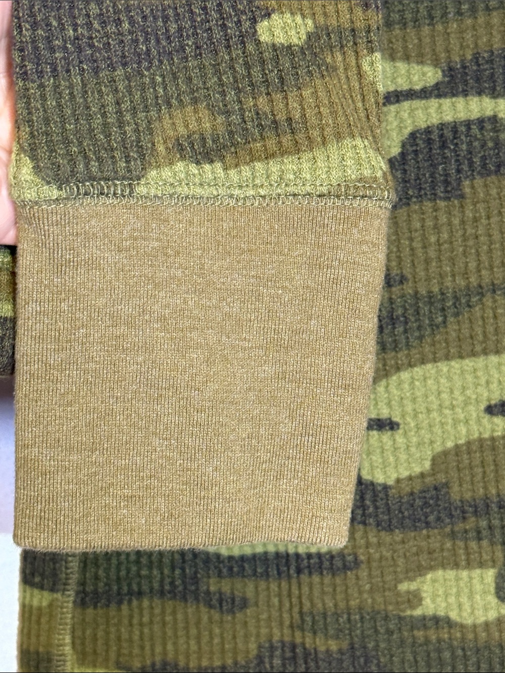 We The Free Olive Camo Henley Waffle Long Sleeve Top - Picture 6 of 10